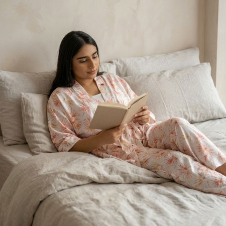 Pyjama 3 pieces en crepe