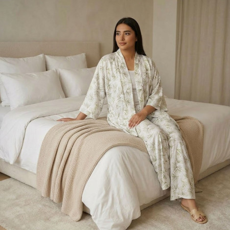 Pyjama 3 pieces en crepe