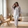 Pyjama 3 pieces en crepe