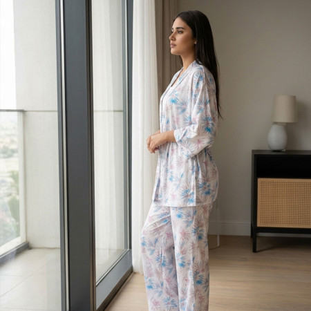 Pyjama 3 pieces en crepe
