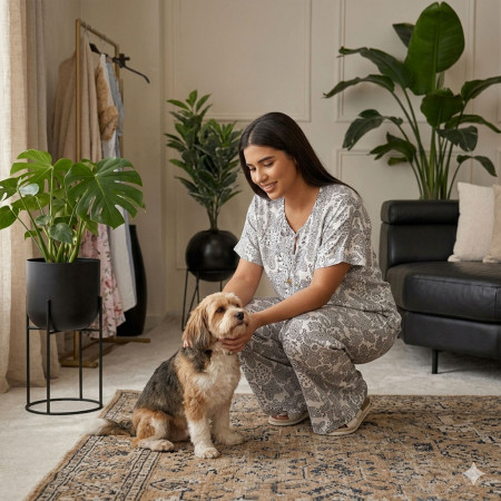 Pyjama 2 pieces en crepe