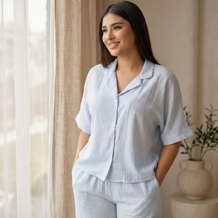 Pyjama 3 pieces en crepe