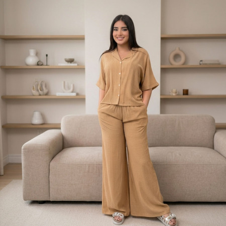 Pyjama 3 pieces en crepe