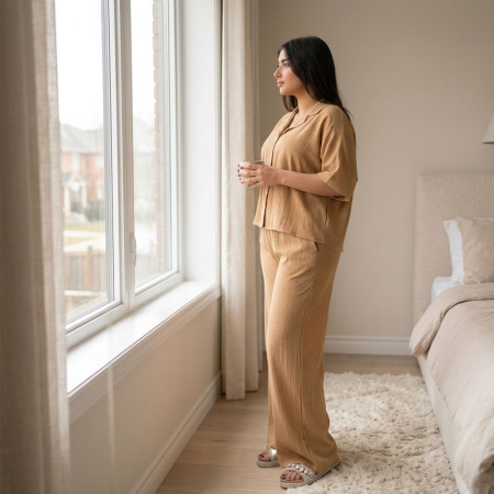 Pyjama 3 pieces en crepe