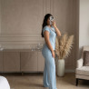 Pyjama coton à boutons et dentelle