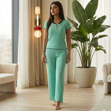 Pyjama Coton Côtelé 2 Pièces