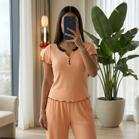 Pyjama Coton Côtelé 2 Pièces