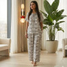 Pyjama Pantalon en Crêpe Imprimé