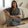 Pyjama pantalon en fibranne imprimée