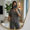 Pyjama pantalon en fibranne imprimée