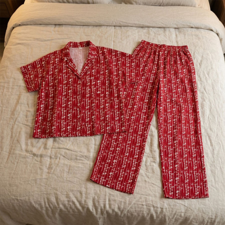 Pyjama pantalon en fibranne imprimée