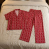 Pyjama pantalon en fibranne imprimée
