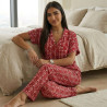Pyjama pantalon en fibranne imprimée