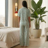 Pyjama pantalon en fibranne imprimée