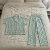 Pyjama pantalon en fibranne imprimée
