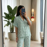 Pyjama pantalon en fibranne imprimée