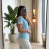 Pyjama Coton Boutonné à Dentelle