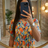 Pyjama robe Fleurie en Crêpe