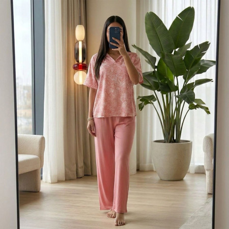 Pyjama coton col polo
