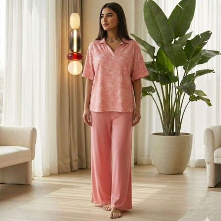 Pyjama coton col polo