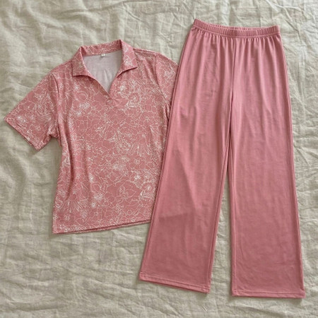 Pyjama coton col polo