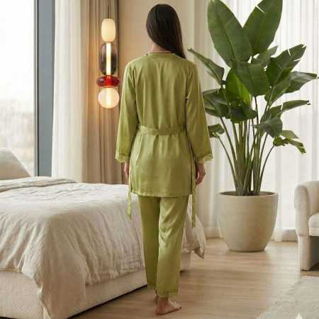 Pyjama 3 pieces en satin
