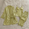 Ensemble pyjama satin 3 pièces dentelle