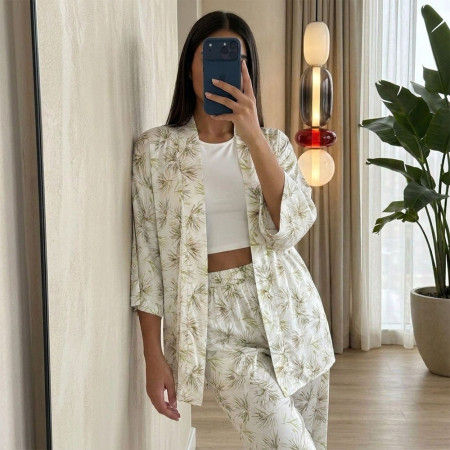Pyjama 3 pieces en crepe