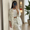 Ensemble Pyjama 3 Pièces en Crêpe