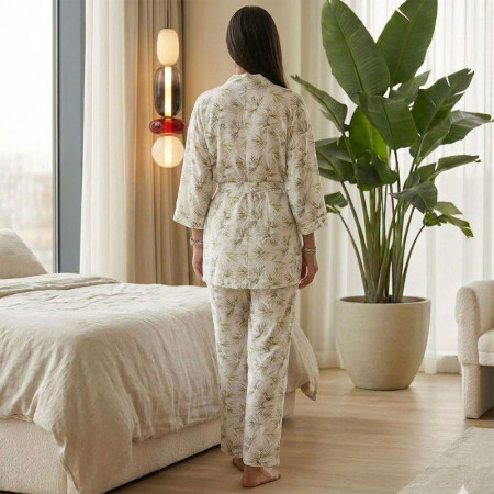 Pyjama 3 pieces en crepe