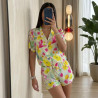 Pyjama Short Fleuri en Crêpe