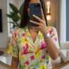 Pyjama Short Fleuri en Crêpe