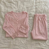 Pyjama pantalon en coton avec dentelle