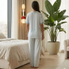 Pyjama pantalon en coton avec dentelle