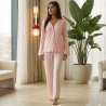 Pyjama pantalon en coton à manches volantées