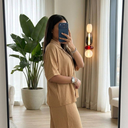 Pyjama 3 Pièces en Crêpe Fluide