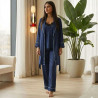 Ensemble Pyjama Satin 3 Pièces avec Kimono