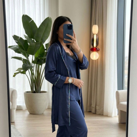 Pyjama 3 pieces en satin