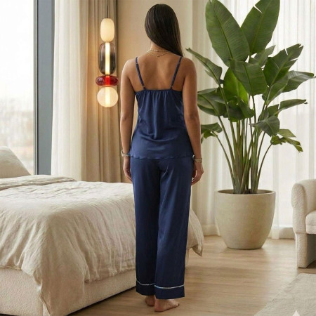 Ensemble Pyjama Satin 3 Pièces avec Kimono