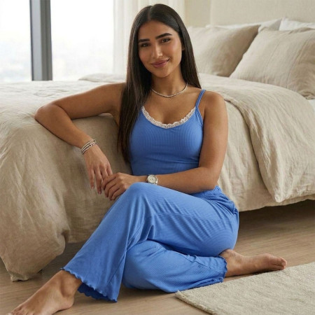 Pyjama 3 pièces en coton à micro pois