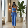 Pyjama 3 pièces en coton à micro pois