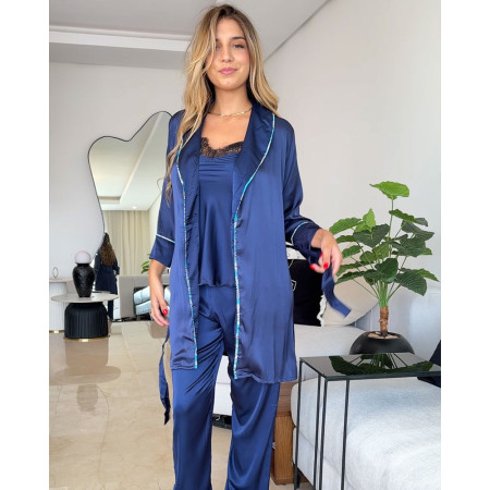 Pyjama 3 pieces en satin