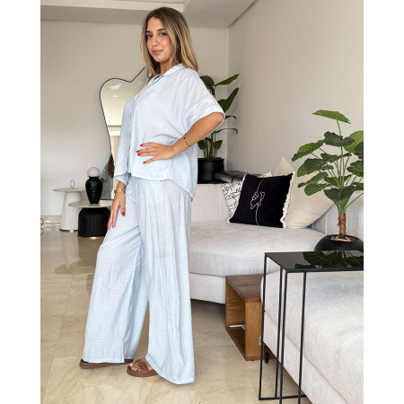 Pyjama 3 pieces en crepe