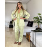 Pyjama 3 pieces en satin