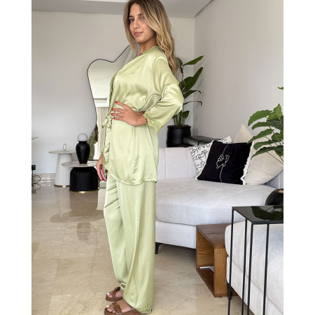 Pyjama 3 pieces en satin