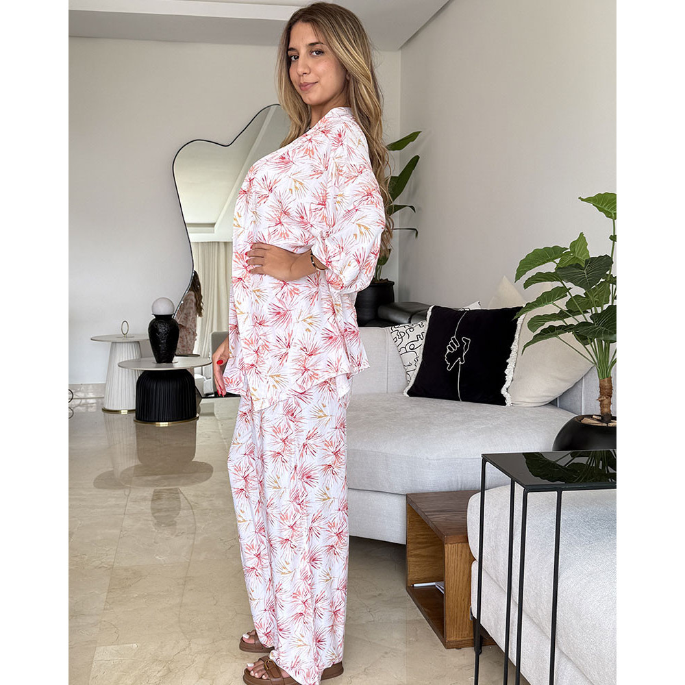 Pyjama 3 pieces en crepe
